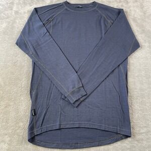 Endura BaaBaa Baselayer Shirt Mens Medium Blue Merino Wool Long Sleeve Outdoor